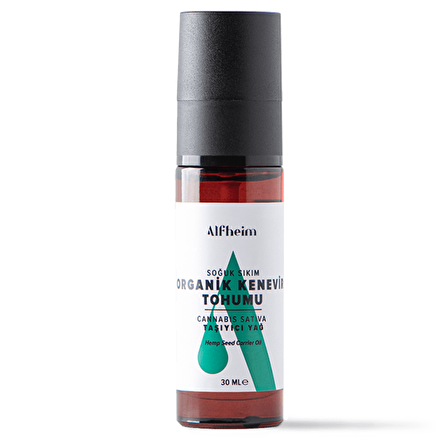 Alfheim Organik Kenevir Tohumu Taşıyıcı Sabit Yağı/ Kenevir Yağı/ Aromaterapi/ Taşıyıcı Yağ/ 30 Ml